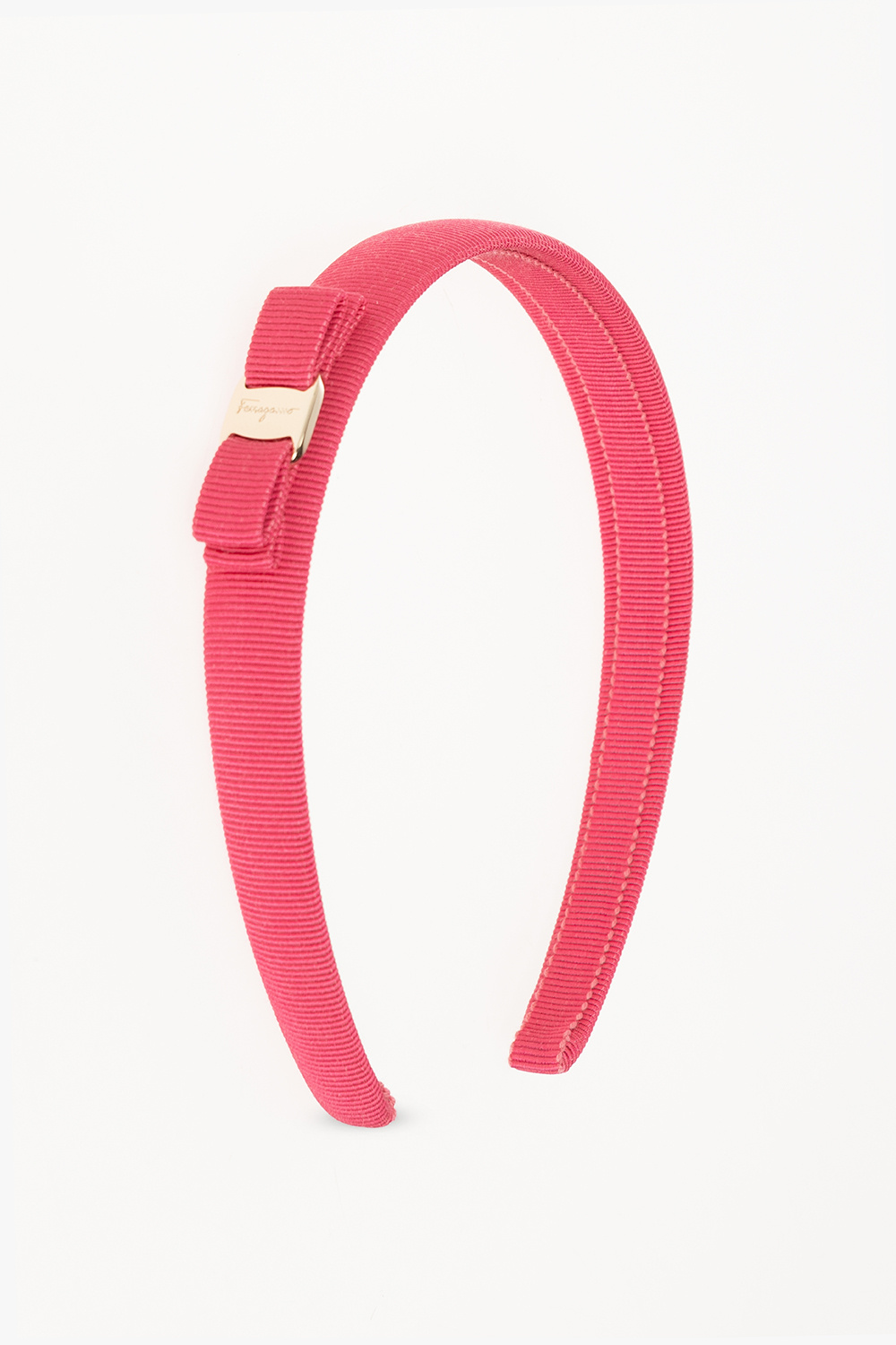 Ferragamo カチューシャ Fandango Pink 340086-759760 Pink Headband with bow FERRAGAMO - Green suede sandals
